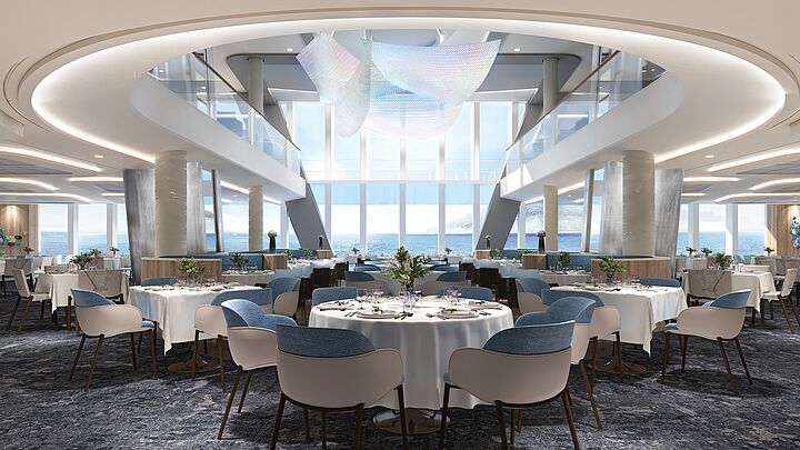 Luftig und maritim: Die Innenbereiche der Mein Schiff Flow