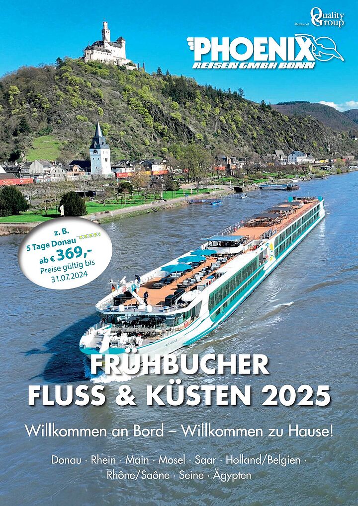 Phoenix Flusskreuzfahrten 2025 mit Frühbucherermäßigung