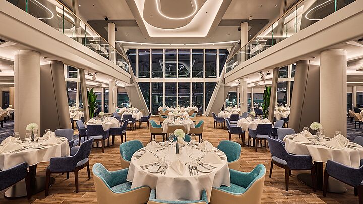 Mein Schiff Relax stellt den Restaurant Bereich vor: Eine Genussreise auf höchstem Niveau