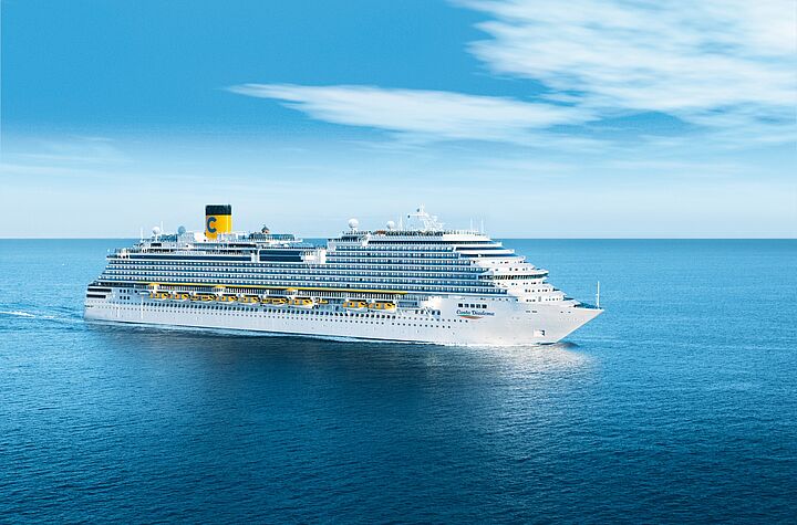 Mit Costa Diadema bezieht Costa Kreuzfahrten erstmals Landstrom in Kiel